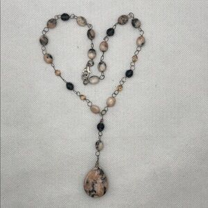 Artisan Handmade Sterling Silver Multi Gemstone Y Necklace